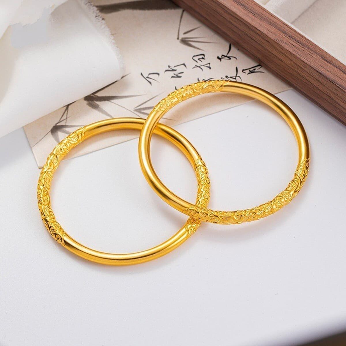 Золотые украшения, браслет традиционного исполнения, не выцветающий браслет из нефрита и золота, простое однотонное...