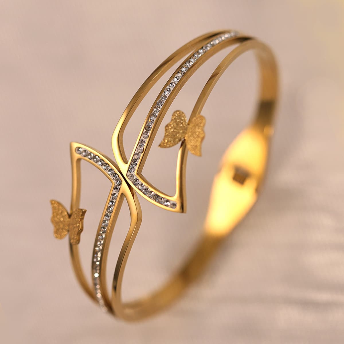 Женский браслет с четырехлистным клевером, покрытый гальваническим покрытием, не выцветает, экологичный, европейский и...