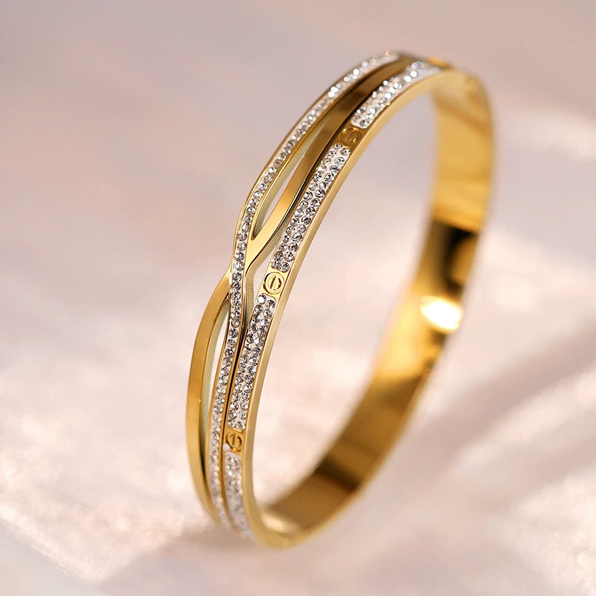 Женский браслет с четырехлистным клевером, покрытый гальваническим покрытием, не выцветает, экологичный, европейский и...