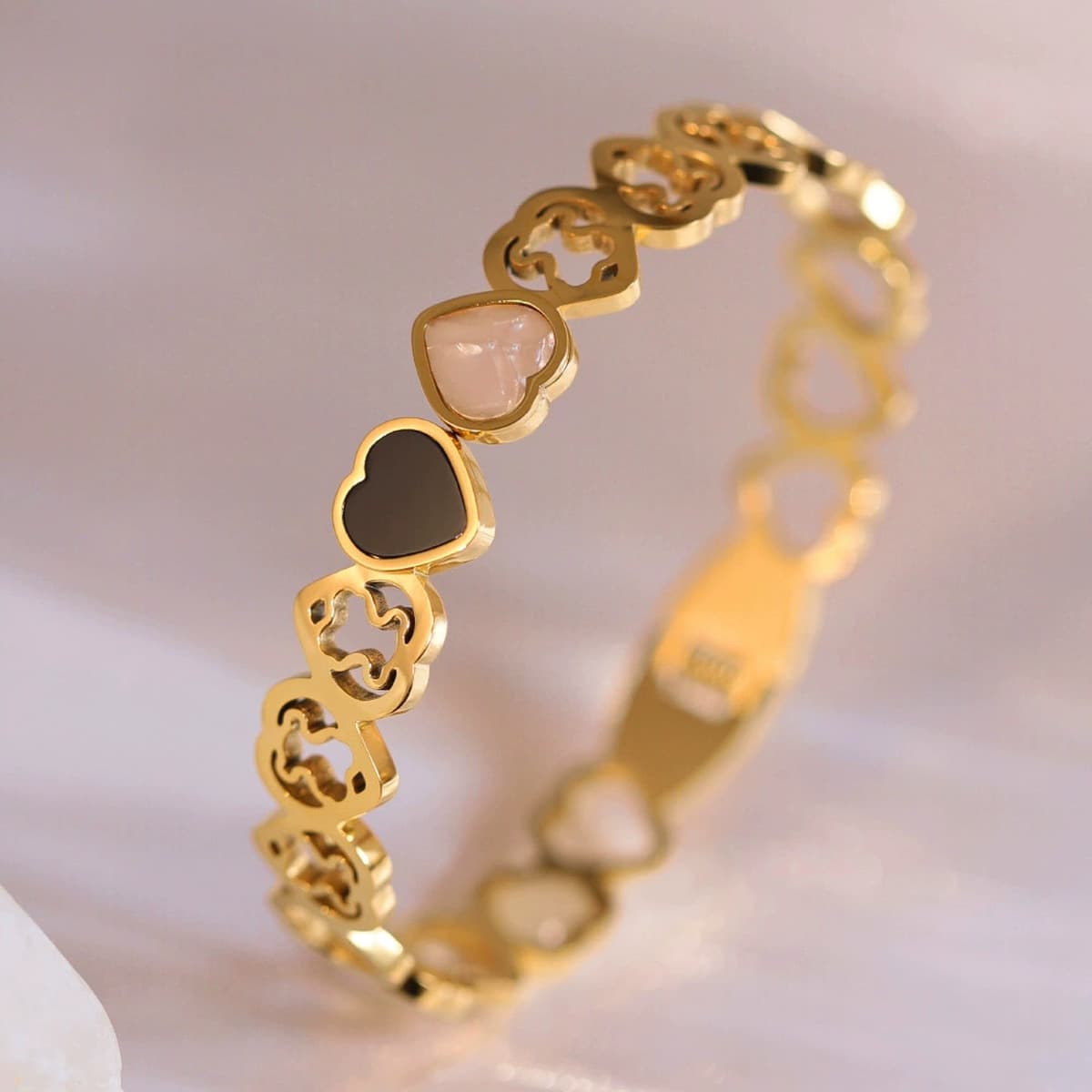 Женский браслет с четырехлистным клевером, покрытый гальваническим покрытием, не выцветает, экологичный, европейский и...