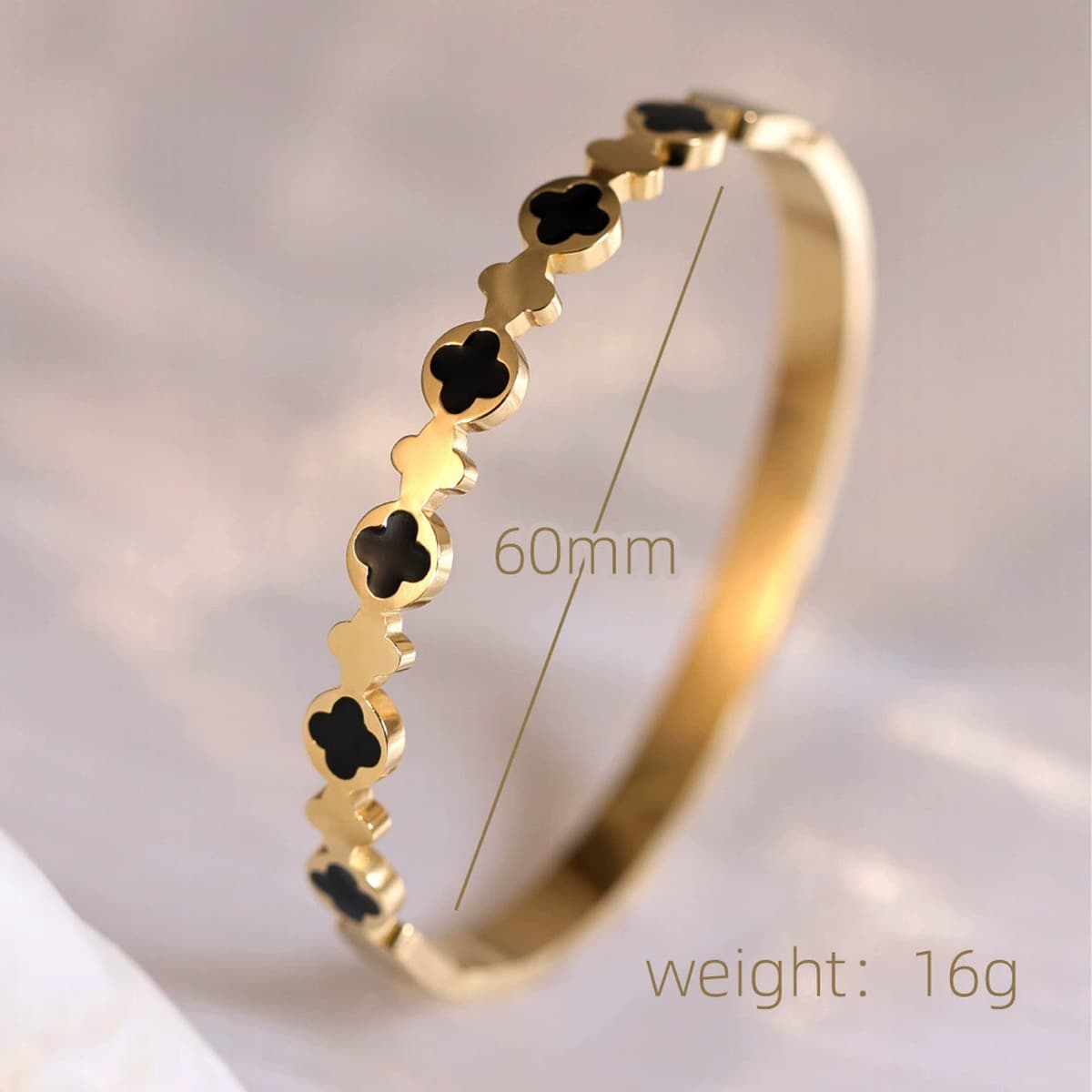 Женский браслет с четырехлистным клевером, покрытый гальваническим покрытием, не выцветает, экологичный, европейский и...