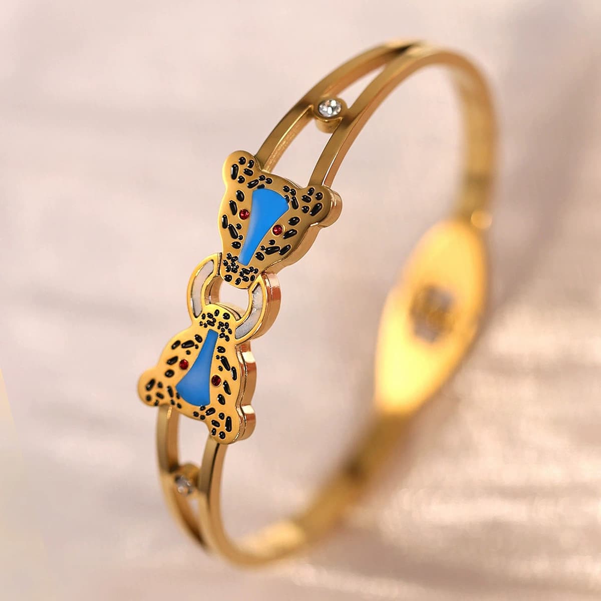 Женский браслет с четырехлистным клевером, покрытый гальваническим покрытием, не выцветает, экологичный, европейский и...