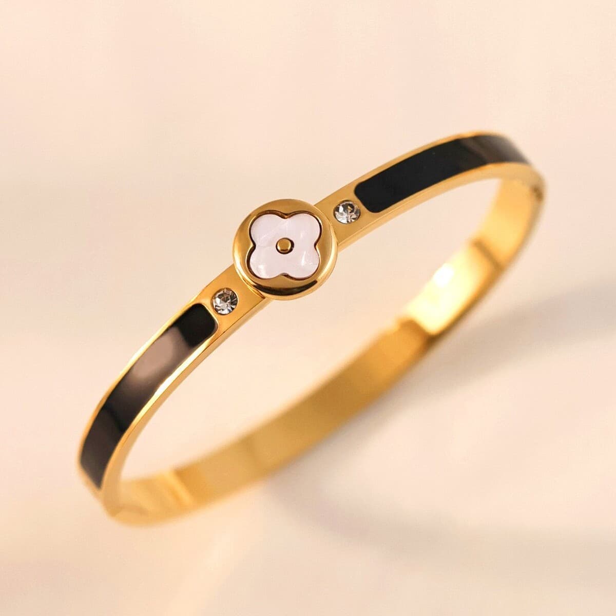 Женский браслет с четырехлистным клевером, покрытый гальваническим покрытием, не выцветает, экологичный, европейский и...