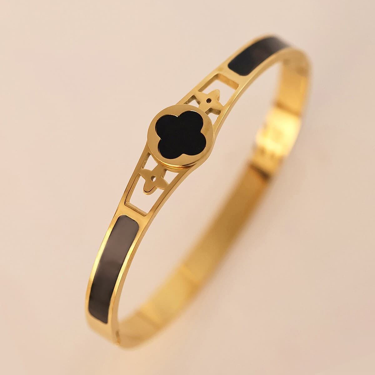 Женский браслет с четырехлистным клевером, покрытый гальваническим покрытием, не выцветает, экологичный, европейский и...