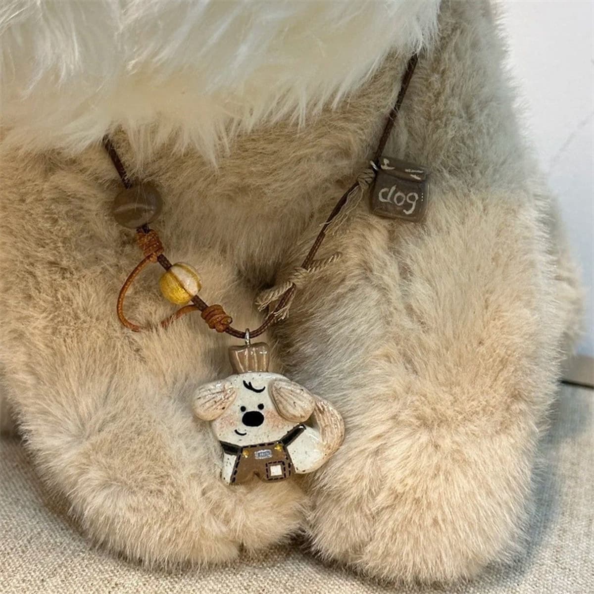 Щенки бариста длинная цепочка плетения веревки милый дикий ожерелье цепочка ключицы изысканный темперамент аксессуар...