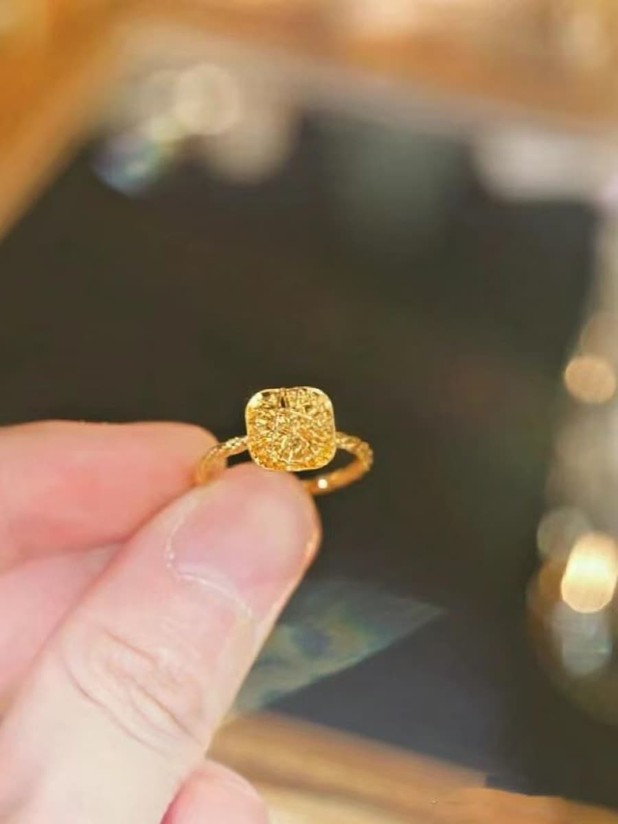 Новый набор ювелирных изделий из песочного золота: серьги в форме маленьких кубиков сахара, кольцо и ожерелье в стиле легкой...