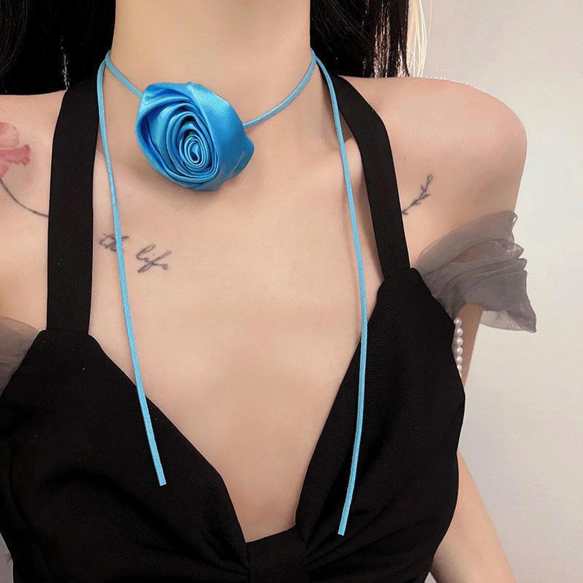 Южная Корея новое розовое ожерелье милая крутая девушка цветок кружевной воротник цепочка женские аксессуары