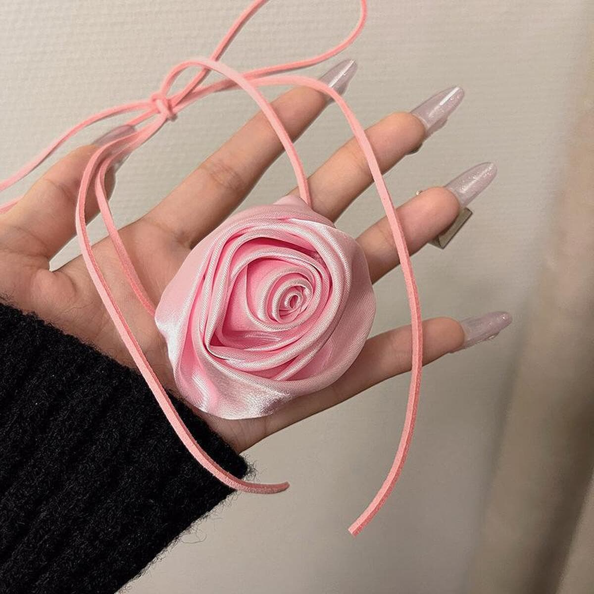 Южная Корея новое розовое ожерелье милая крутая девушка цветок кружевной воротник цепочка женские аксессуары