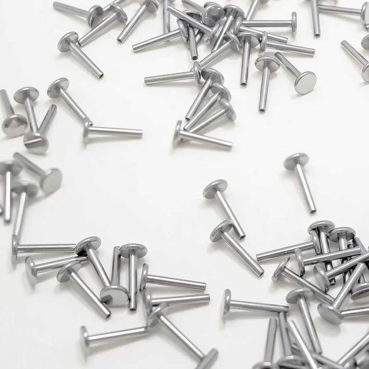 Серьги-гвоздики из титанового сплава G23 с плоским дном и внутренней резьбой, имплантационные серьги-гвоздики из титана F136...