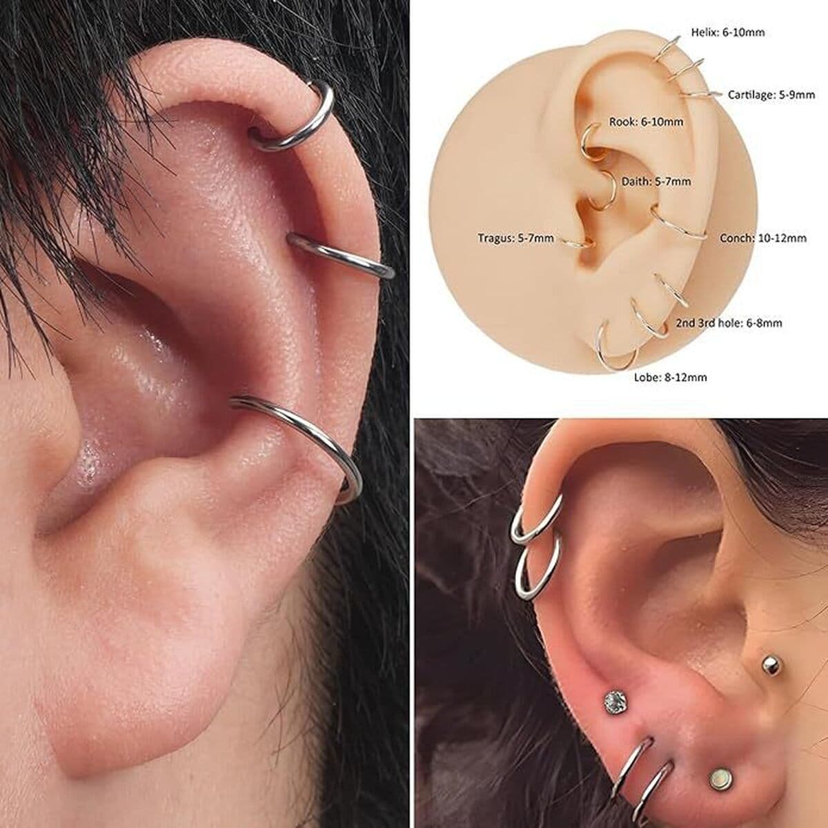 G23 титановое кольцо для носа закрытое кольцо без штифта отсек серьги хрящевое кольцо титановый сплав пирсинг ювелирные...