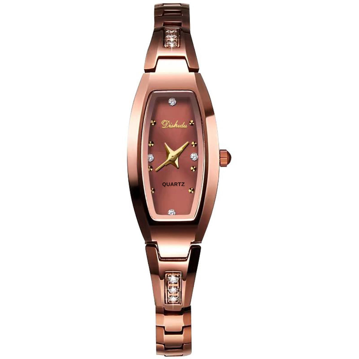 Di Shi маленький циферблат овальные часы женский водонепроницаемый легкий и роскошный нишевые женские часы маленький и...