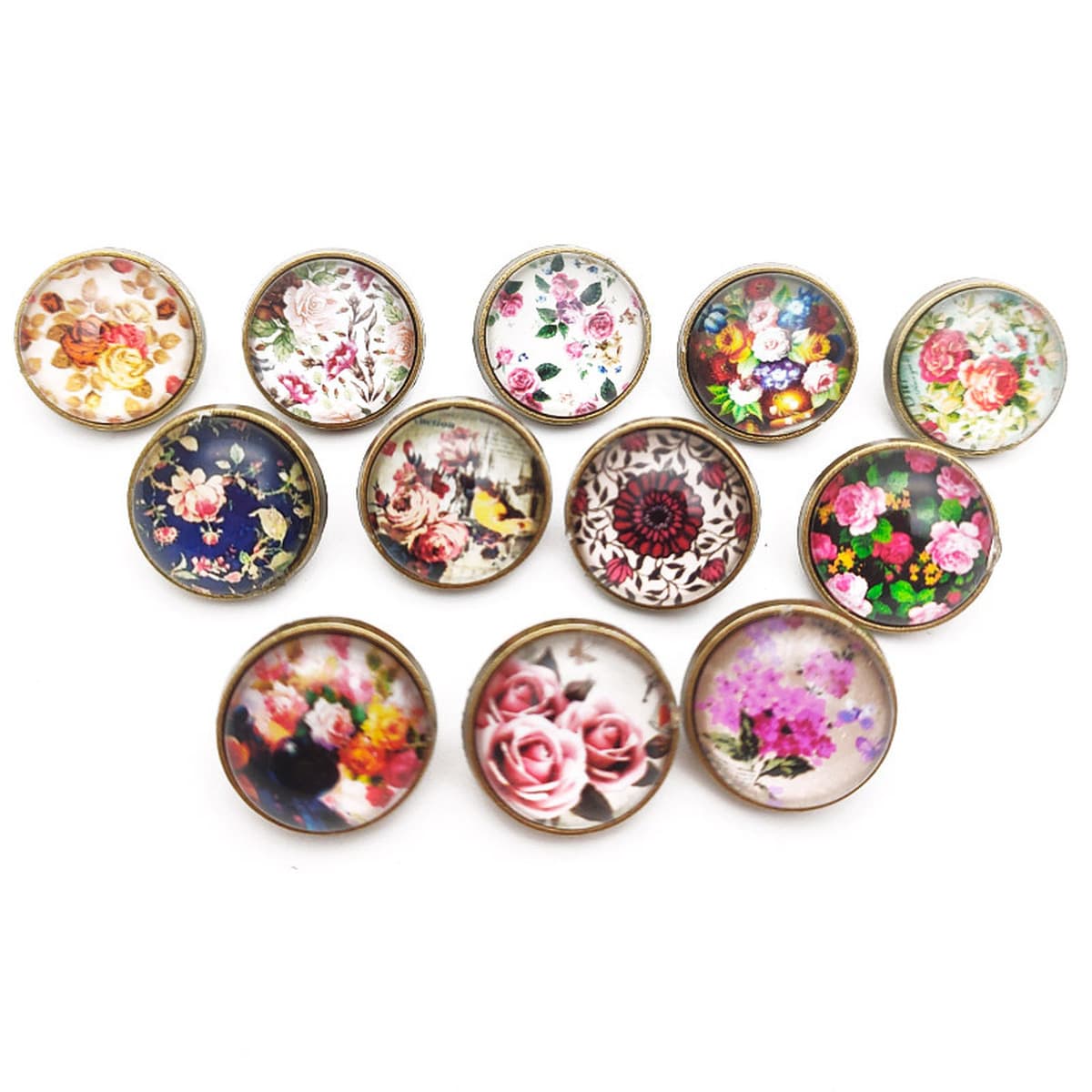 Фабрика прямые поставки DIY время драгоценный камень круглая кнопка оснастки металлический хрусталь мультфильм перо узор...