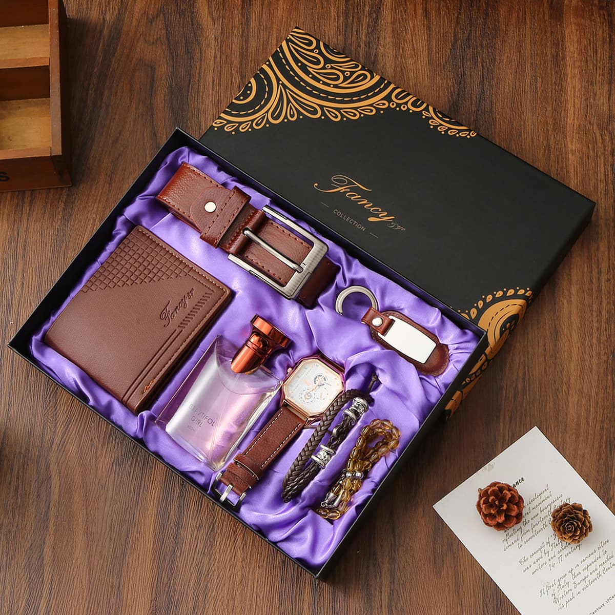 Подарочный набор для мужчин: кошелек, ремень, кварцевые часы, солнцезащитные очки, сувенир, подарок на День отца, День...