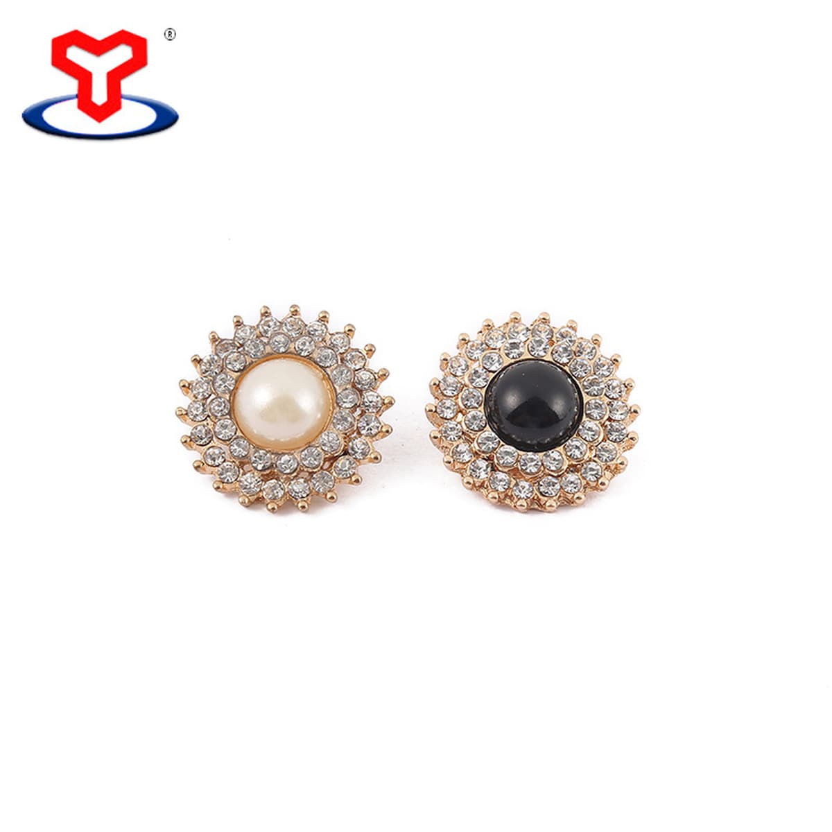 Круглые кнопки сплава диаманта жемчуга аксессуары одежды одевают элегантные изготовители кнопки глаза диаманта оптом