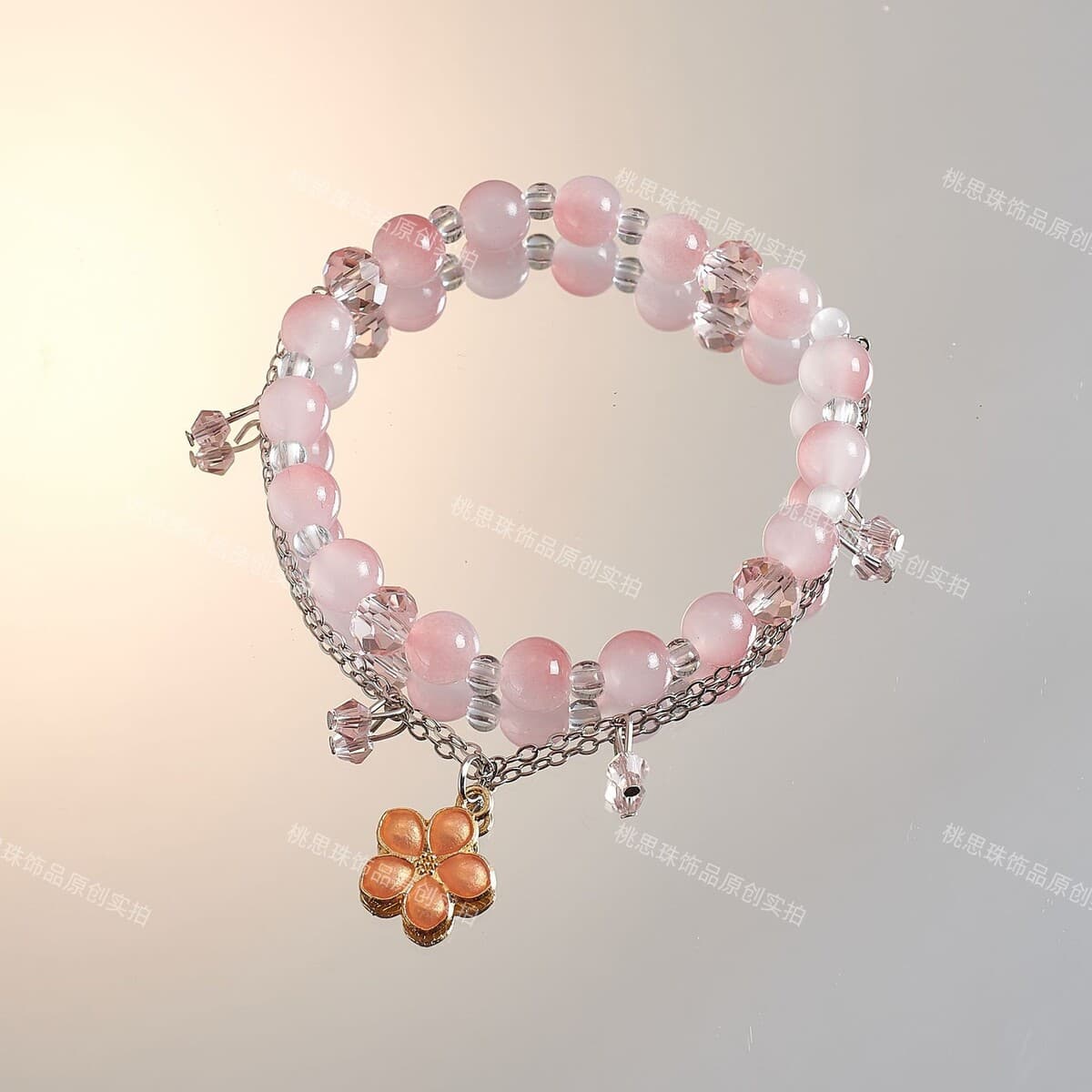 Популярный стильный летний браслет с бабочками и бусинами, модный сладкий браслет с стеклянным бантом для студентов и подруг