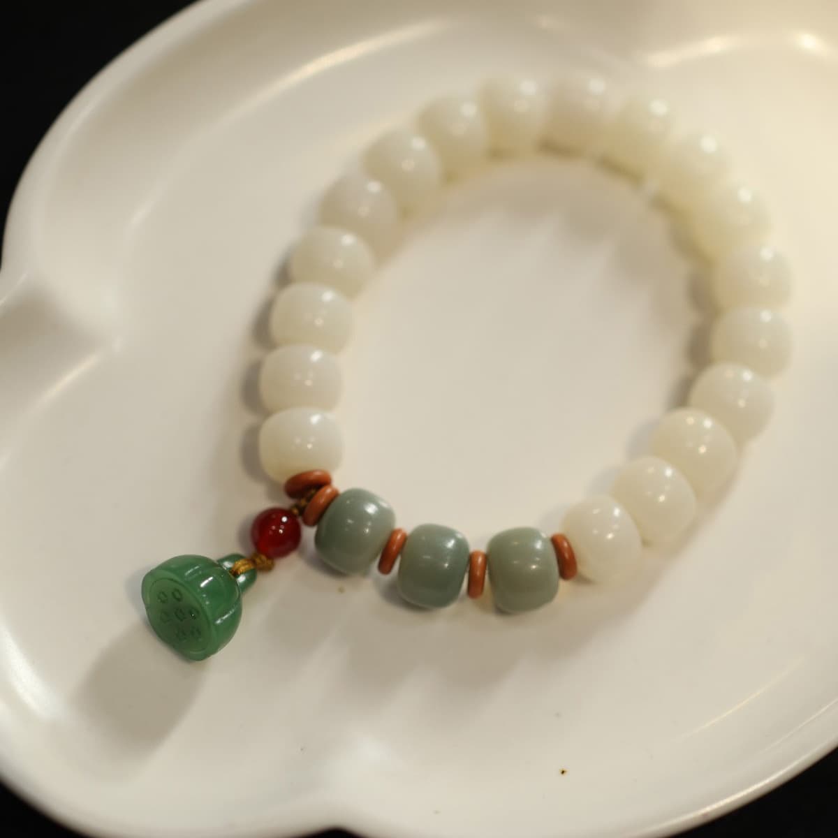Qiyi ювелирные изделия оригинальный натуральный корень Бодхи браслет Белый нефрит Бодхи 108 бусин четки Бодхи браслет
