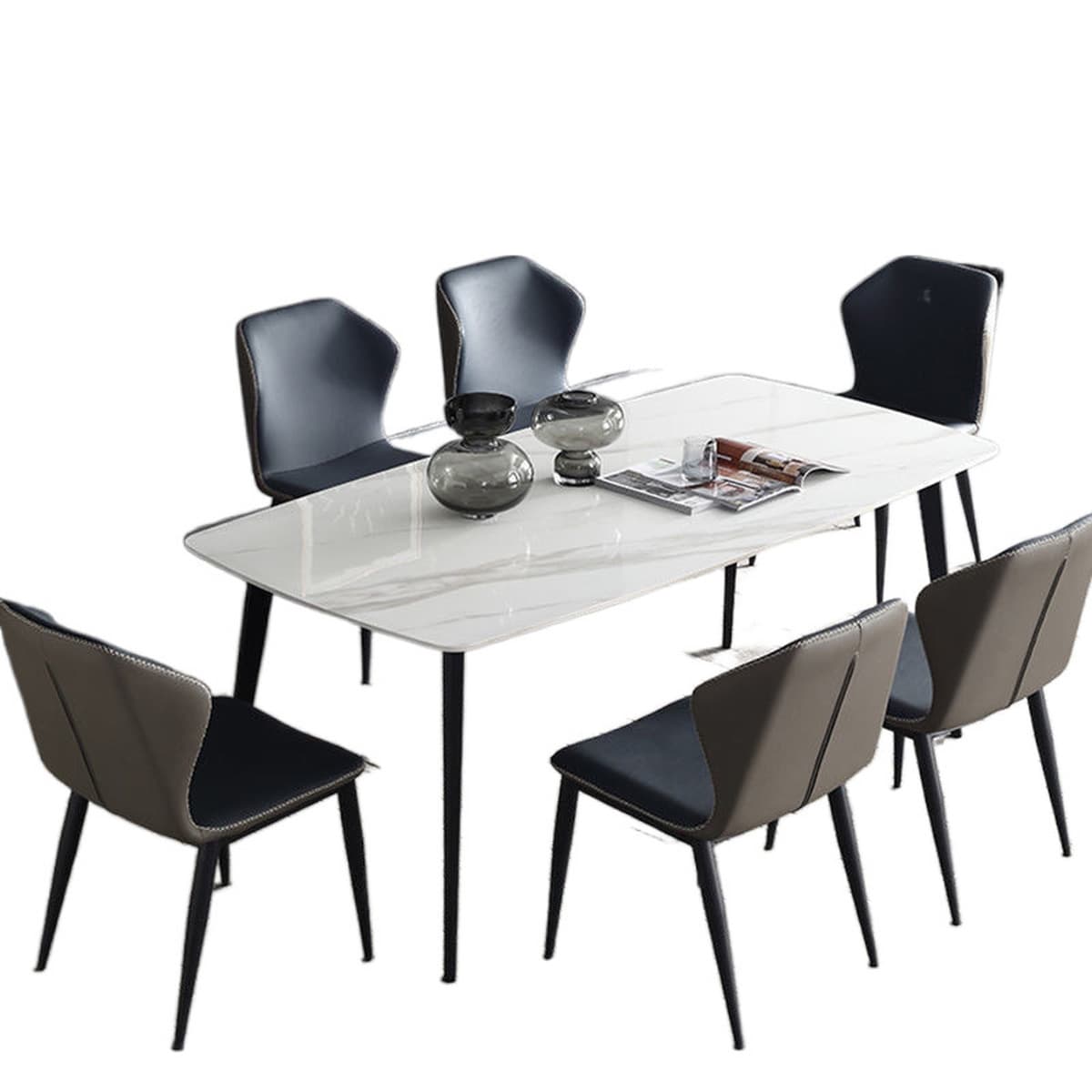 Обеденный стол из сланца для дома, обеденный стол для маленькой квартиры, современный простой, легкий, роскошный,...