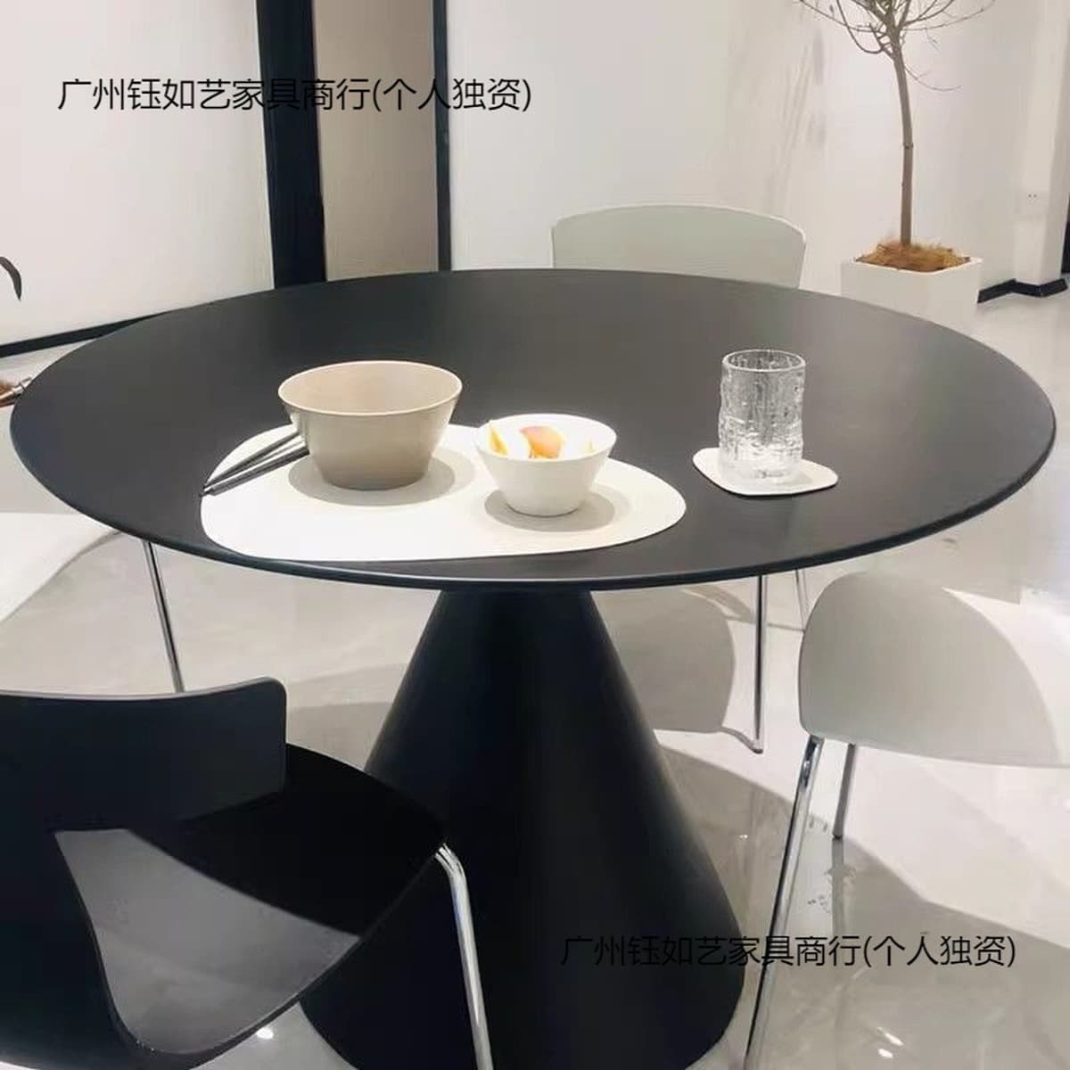Круглый обеденный стол из сланца для дома, современный простой круглый стол для маленькой квартиры, комплект обеденного...