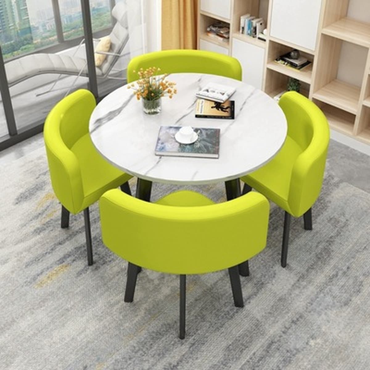 Съемный обеденный стол для дома, небольшой квартиры, обеденный стол, магазин, стол для переговоров на тротуарке и стул,...