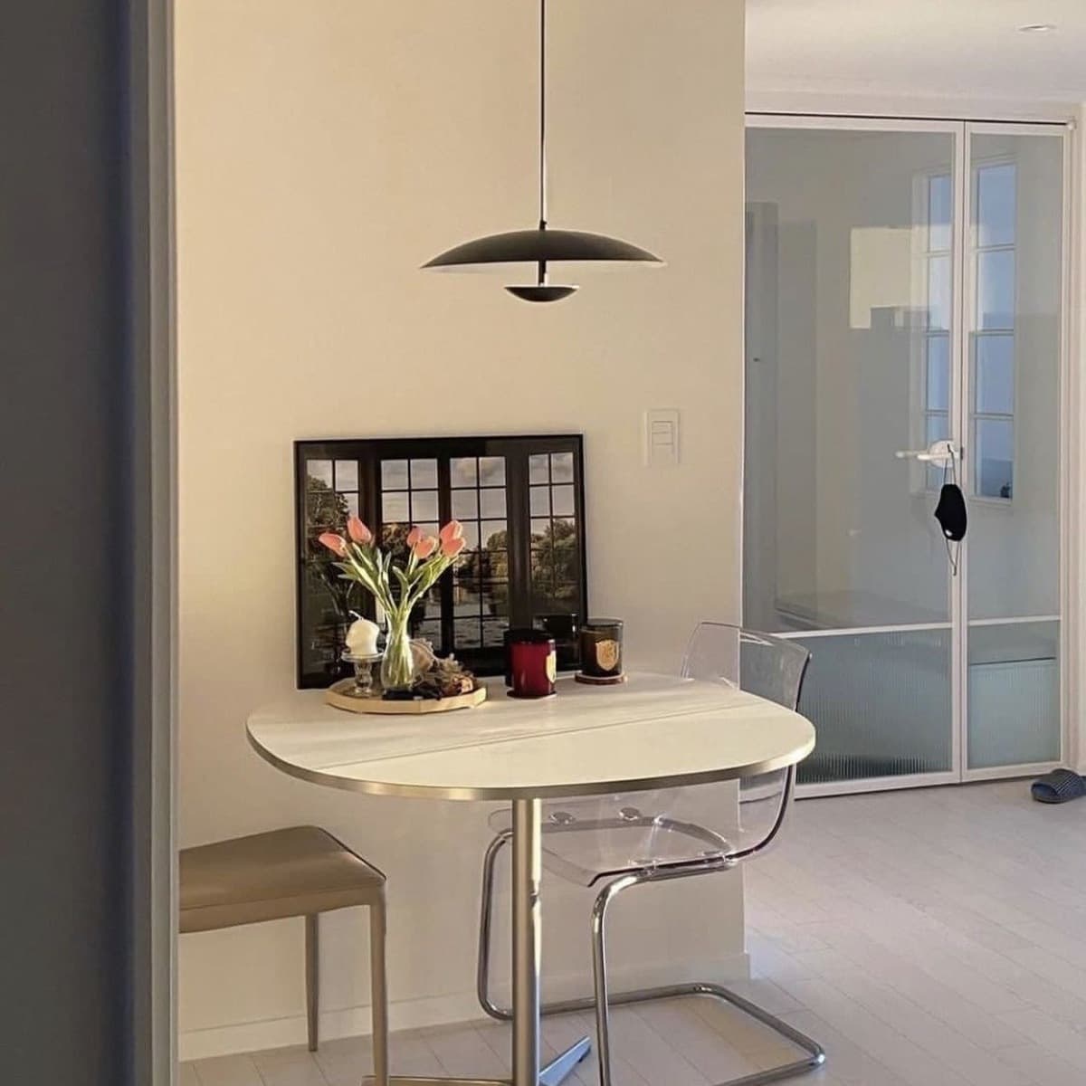 Экспорт Ems Silver Bounces обеденный стол Современный простой корейский круглый небольшой номер кафе Ресторан Средние столы