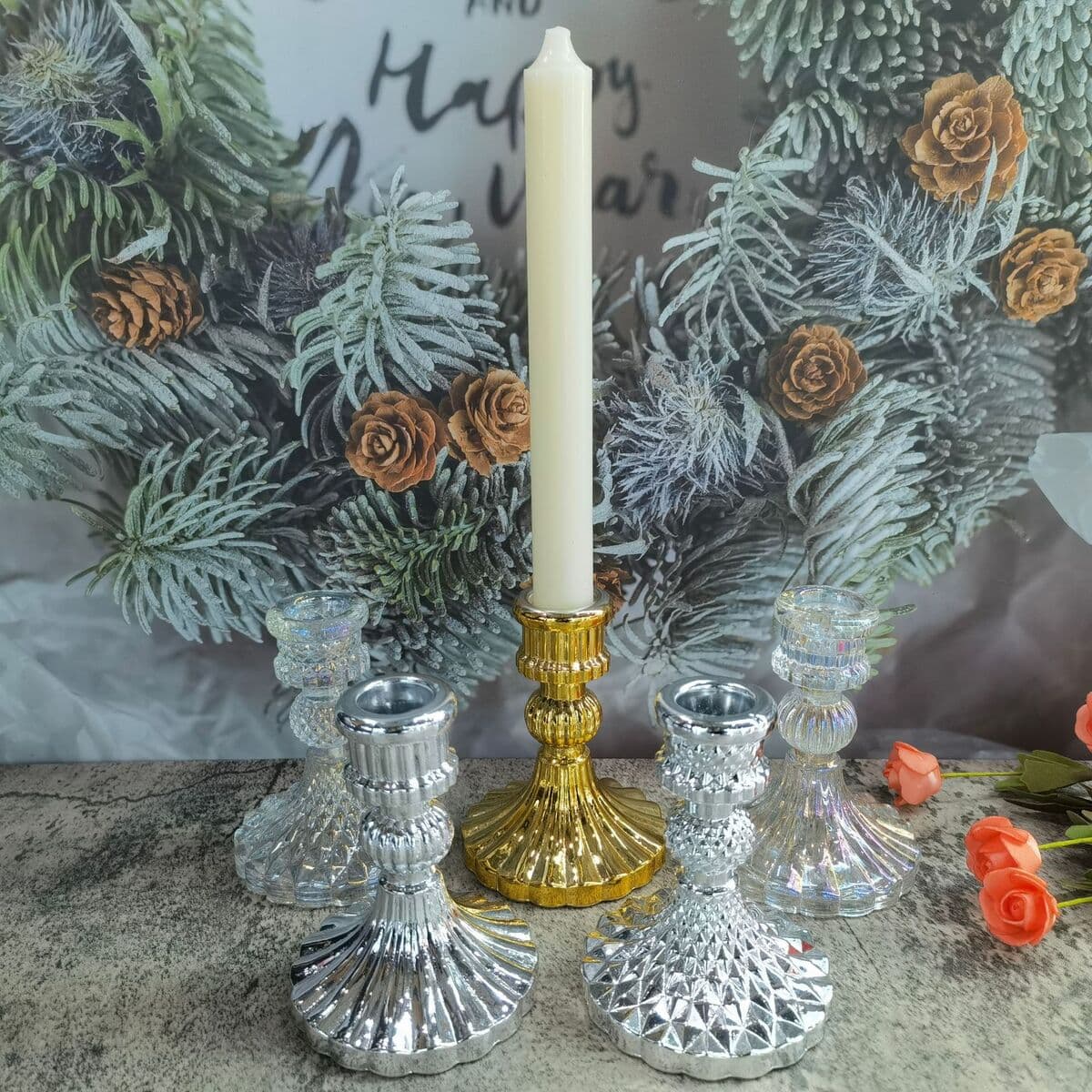 Простой стеклянный подсвечник в европейском стиле, гостиничный бытовой стержень, восковая основа, романтический обеденный...