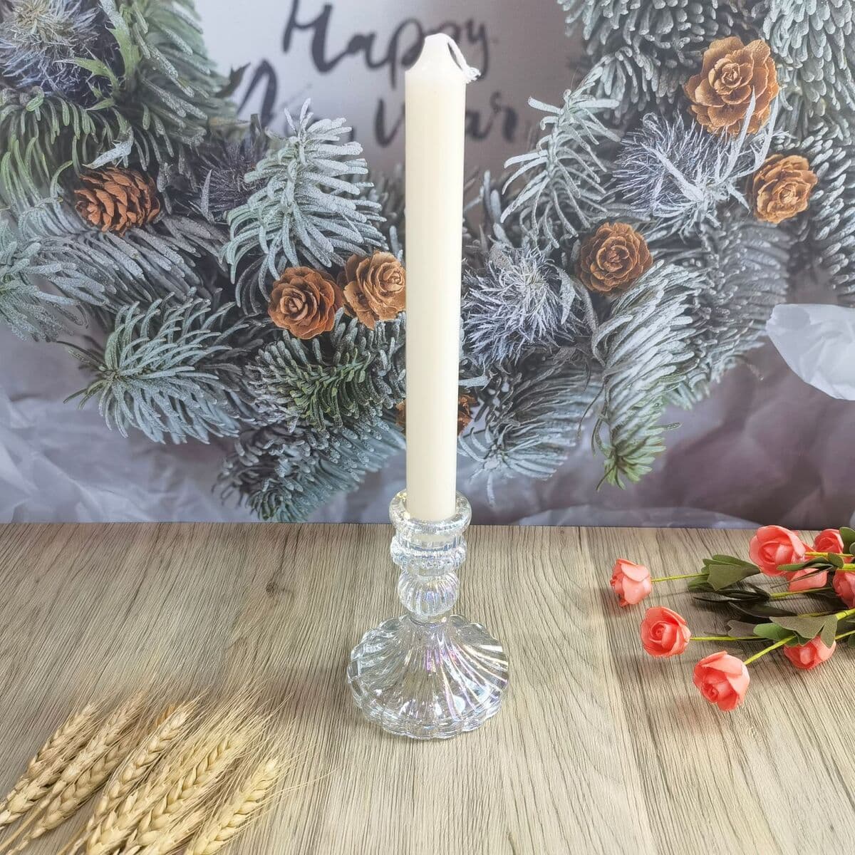 Простой стеклянный подсвечник в европейском стиле, гостиничный бытовой стержень, восковая основа, романтический обеденный...