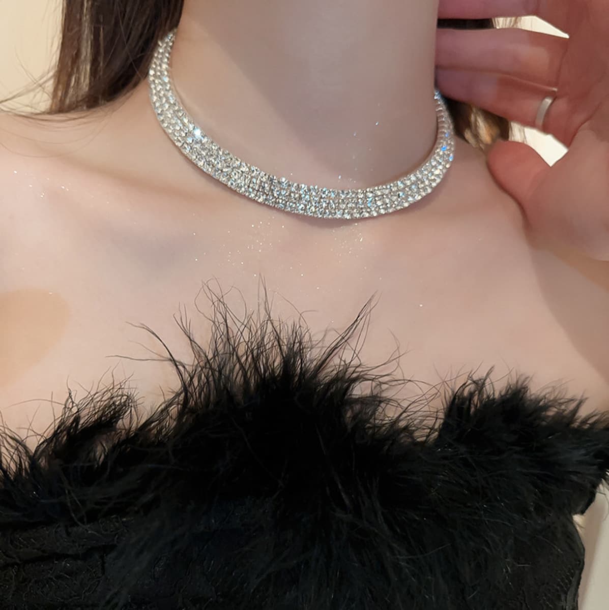 Циркон Капля воды колье ожерелье легкая Роскошная ниша высокое чувство воротник осень и зима платье Универсальный...