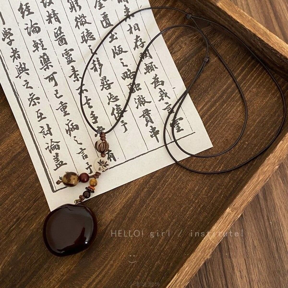 Богемное ретро керамическое ожерелье для женщин, новый китайский стиль, экзотический этнический стиль, высококачественная...