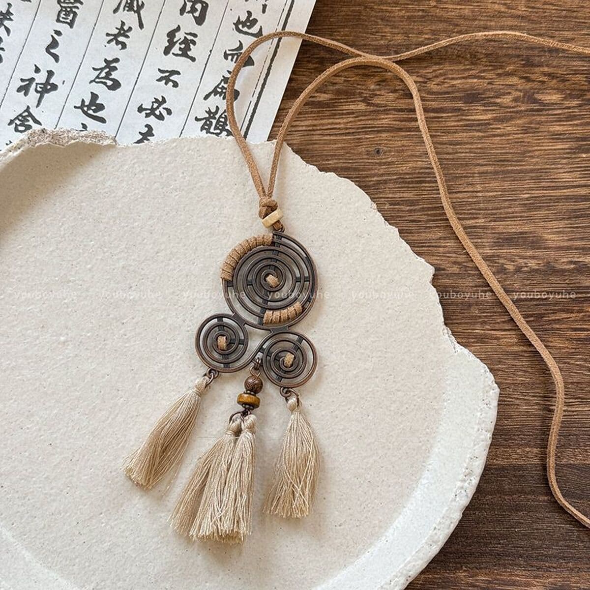 Богемное ретро керамическое ожерелье для женщин, новый китайский стиль, экзотический этнический стиль, высококачественная...