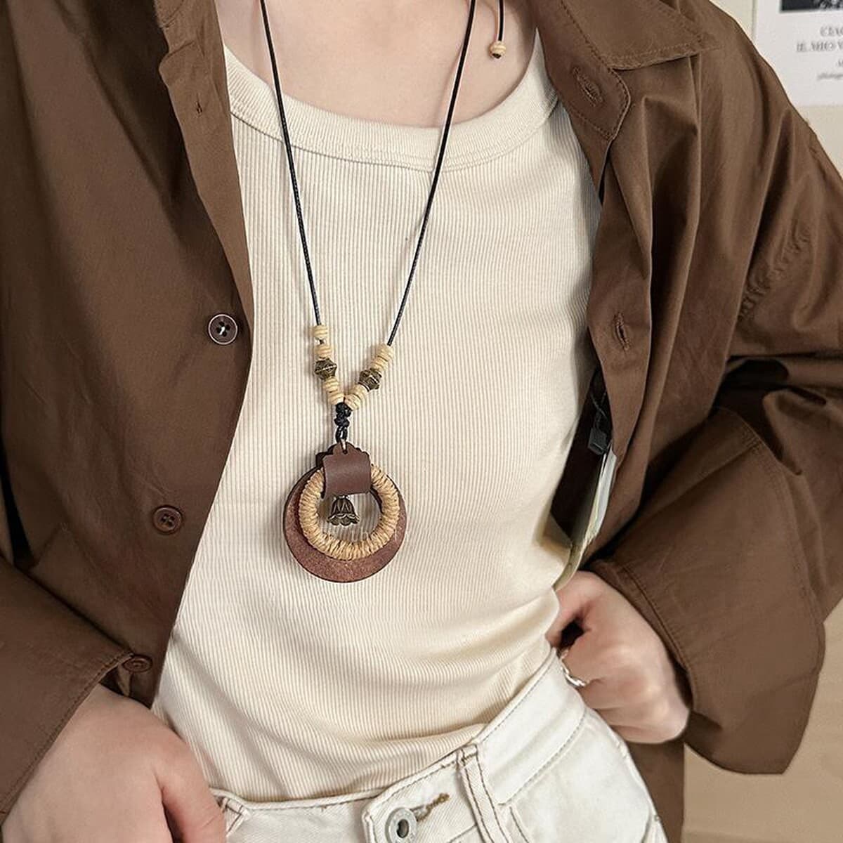 Богемное ретро керамическое ожерелье для женщин, новый китайский стиль, экзотический этнический стиль, высококачественная...