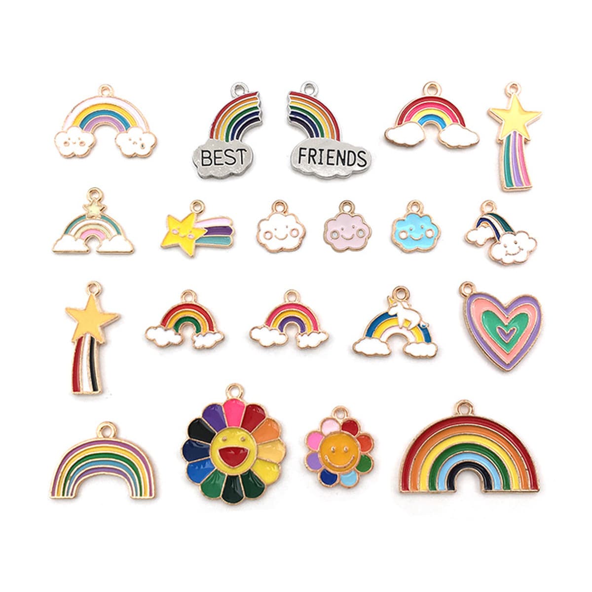 1 сплав DIY ювелирные аксессуары Капельное масло радуга кулон ожерелье серьги брелок аксессуар материал