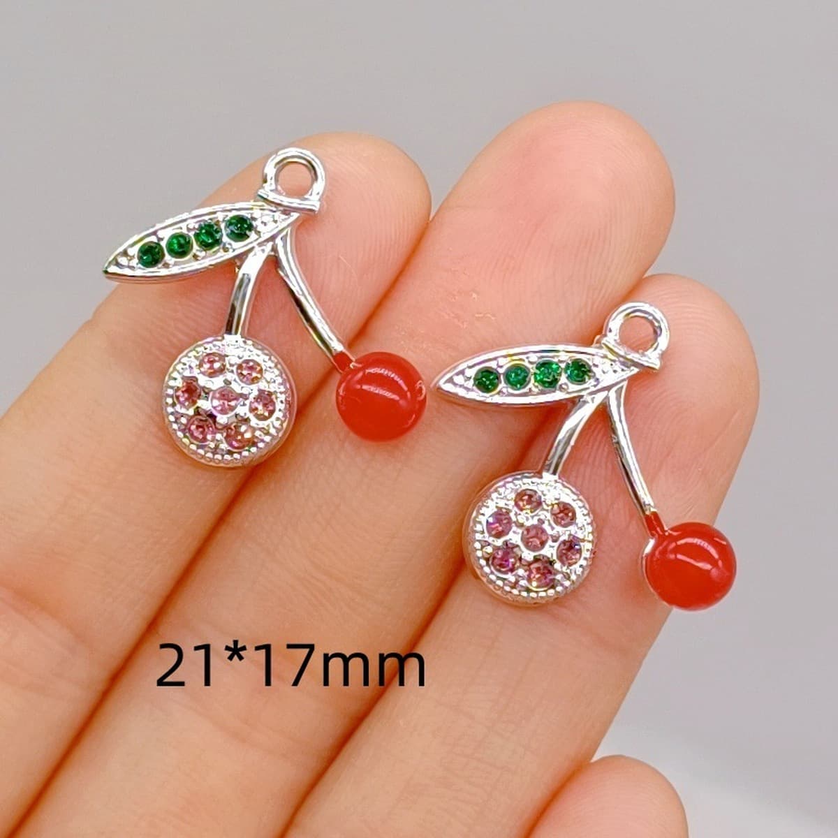 Корейская версия ювелирных изделий diy аксессуары один висячий стерео вишня клубника красный капли масла сплав подвеска DIY...