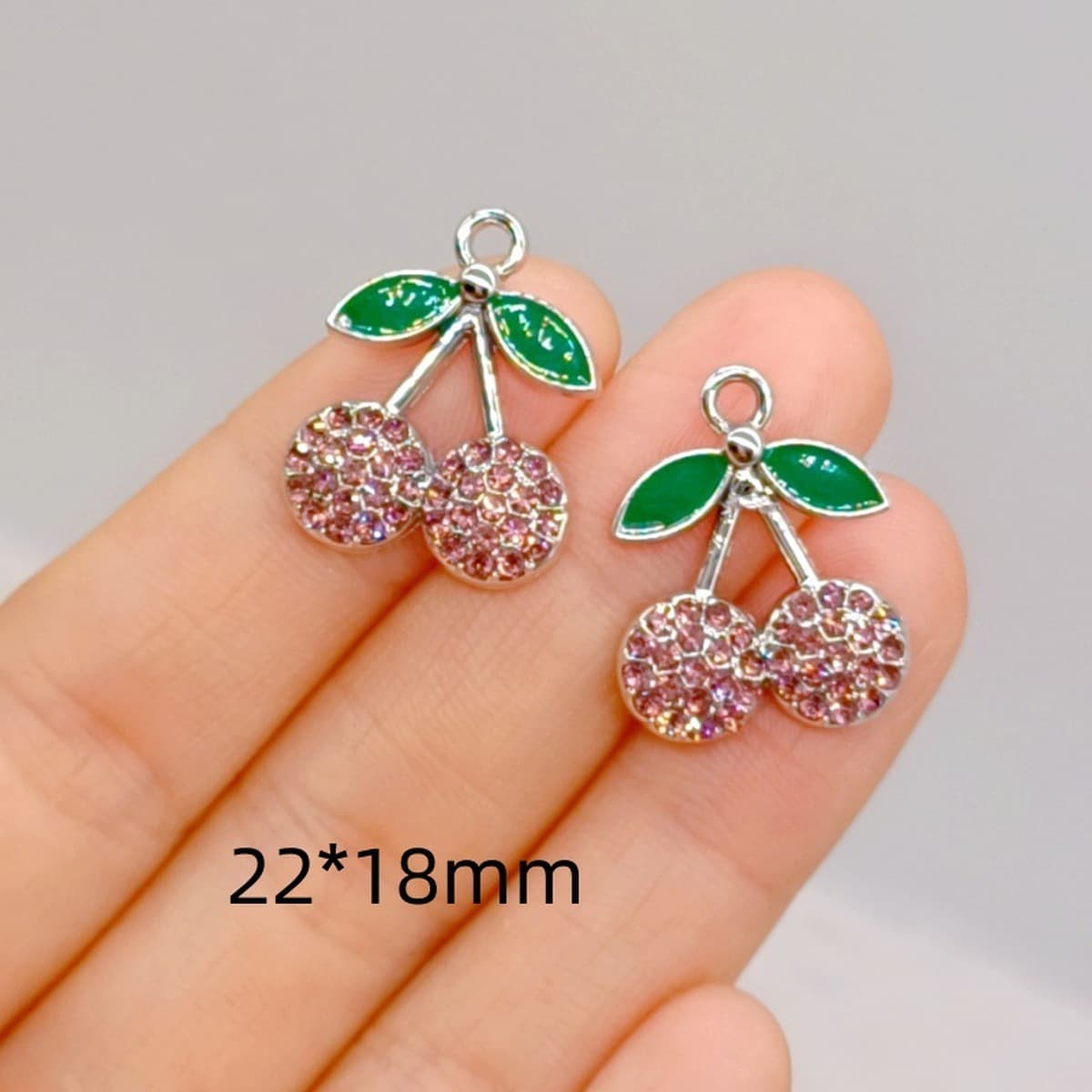 Корейская версия ювелирных изделий diy аксессуары один висячий стерео вишня клубника красный капли масла сплав подвеска DIY...