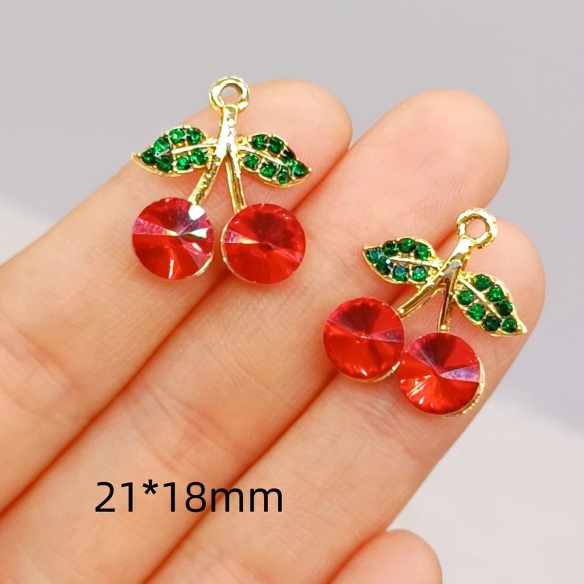 Корейская версия ювелирных изделий diy аксессуары один висячий стерео вишня клубника красный капли масла сплав подвеска DIY...