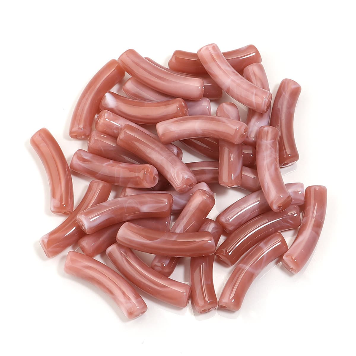 Изогнутая трубка, акриловые одноцветные смешанные цветные трубчатые бусины, ожерелье «сделай сам», ручные украшения,...