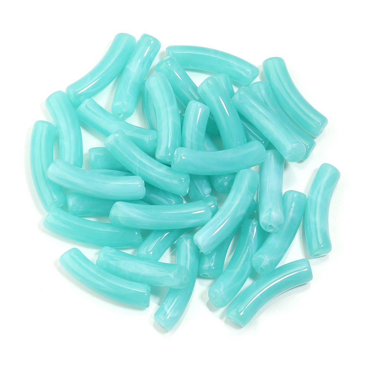 Изогнутая трубка, акриловые одноцветные смешанные цветные трубчатые бусины, ожерелье «сделай сам», ручные украшения,...