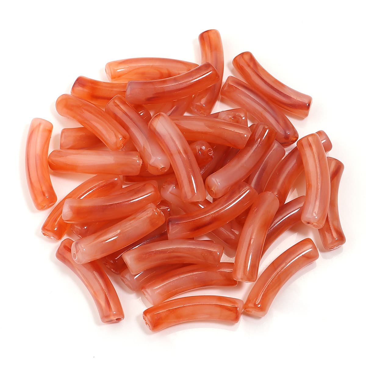 Изогнутая трубка, акриловые одноцветные смешанные цветные трубчатые бусины, ожерелье «сделай сам», ручные украшения,...