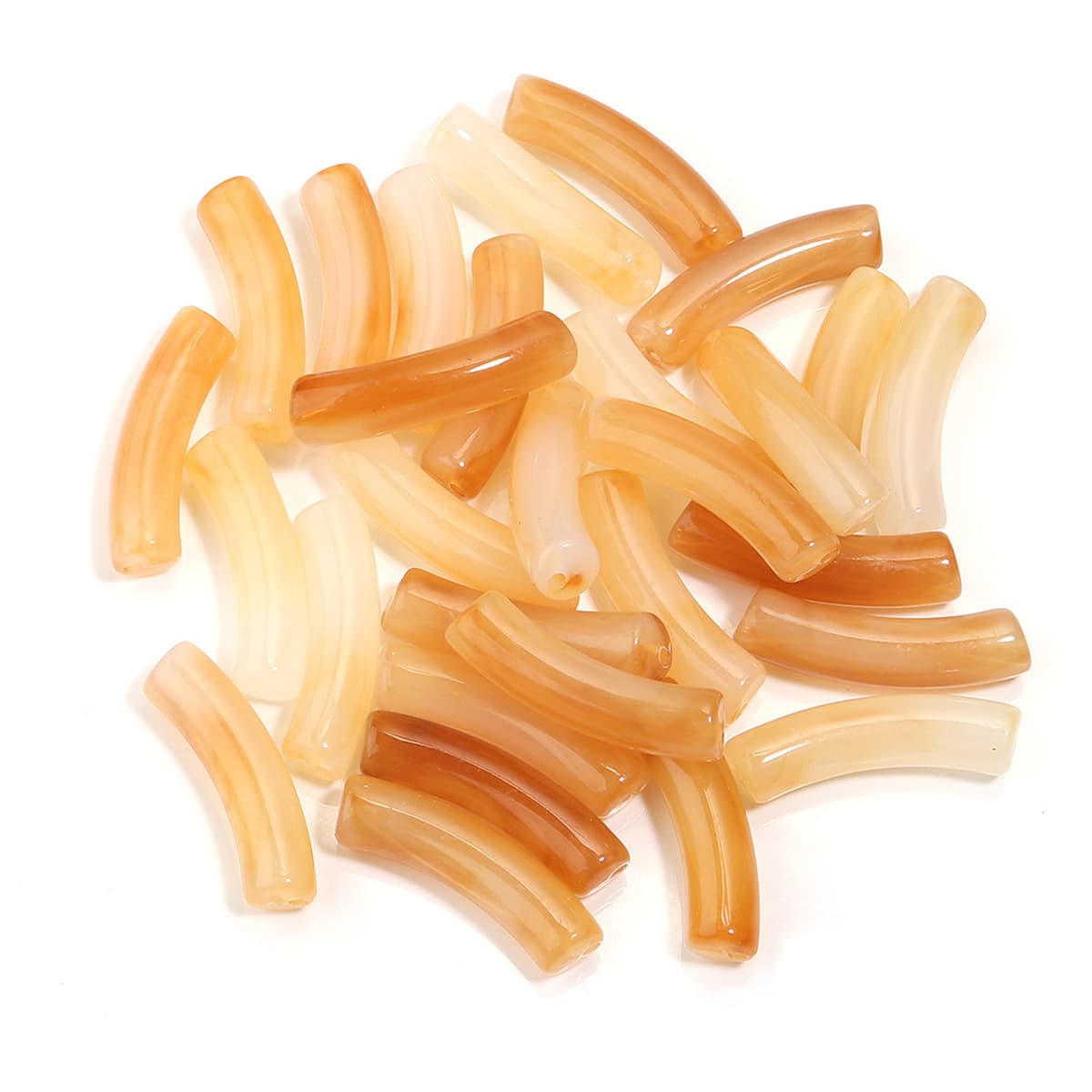 Изогнутая трубка, акриловые одноцветные смешанные цветные трубчатые бусины, ожерелье «сделай сам», ручные украшения,...