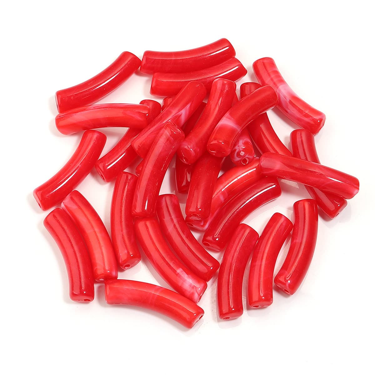 Изогнутая трубка, акриловые одноцветные смешанные цветные трубчатые бусины, ожерелье «сделай сам», ручные украшения,...