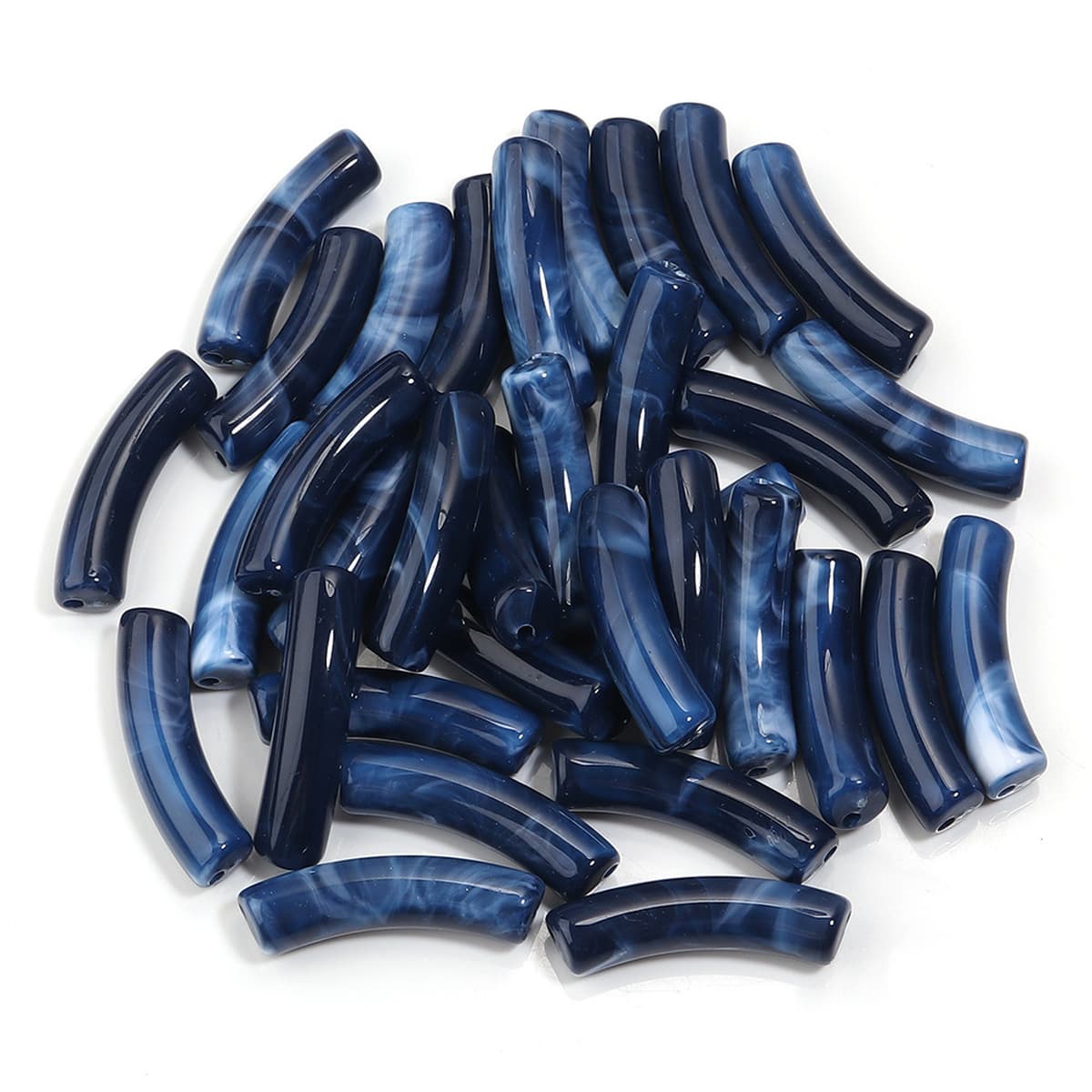 Изогнутая трубка, акриловые одноцветные смешанные цветные трубчатые бусины, ожерелье «сделай сам», ручные украшения,...