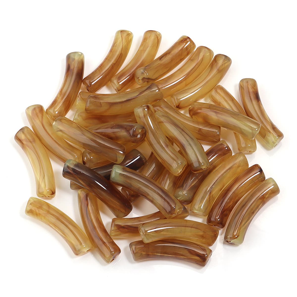 Изогнутая трубка, акриловые одноцветные смешанные цветные трубчатые бусины, ожерелье «сделай сам», ручные украшения,...