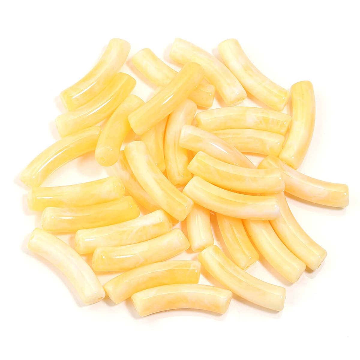 Изогнутая трубка, акриловые одноцветные смешанные цветные трубчатые бусины, ожерелье «сделай сам», ручные украшения,...