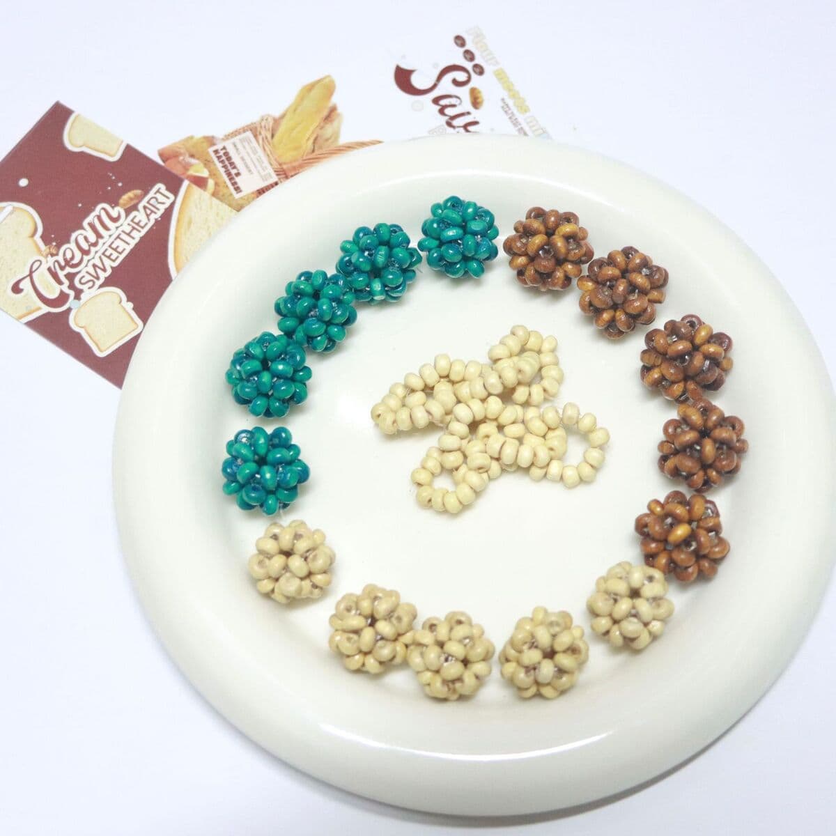 Ручная работа из бисера из дерева из бисера из плетения бисера из шаров diy ювелирные аксессуары Серьги аксессуары для волос