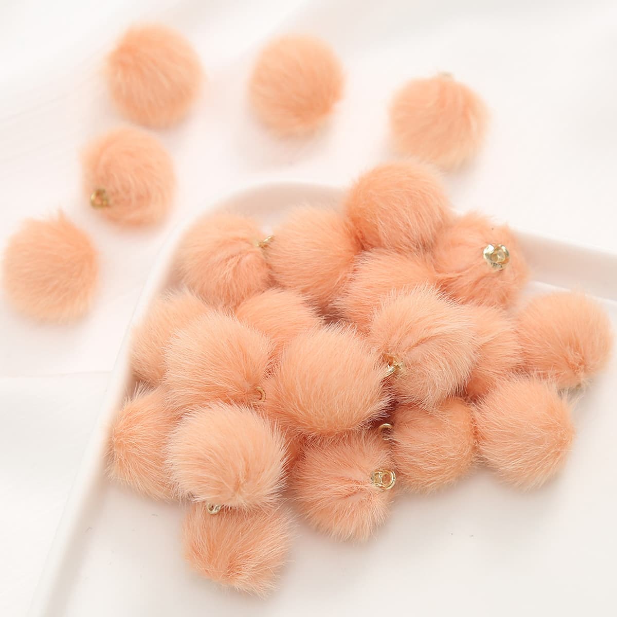 Корейский Стиль искусственная норка волосы мяч кулон 15 мм длинные бусины для волос DIY серьги-гвоздики ожерелье кулон...