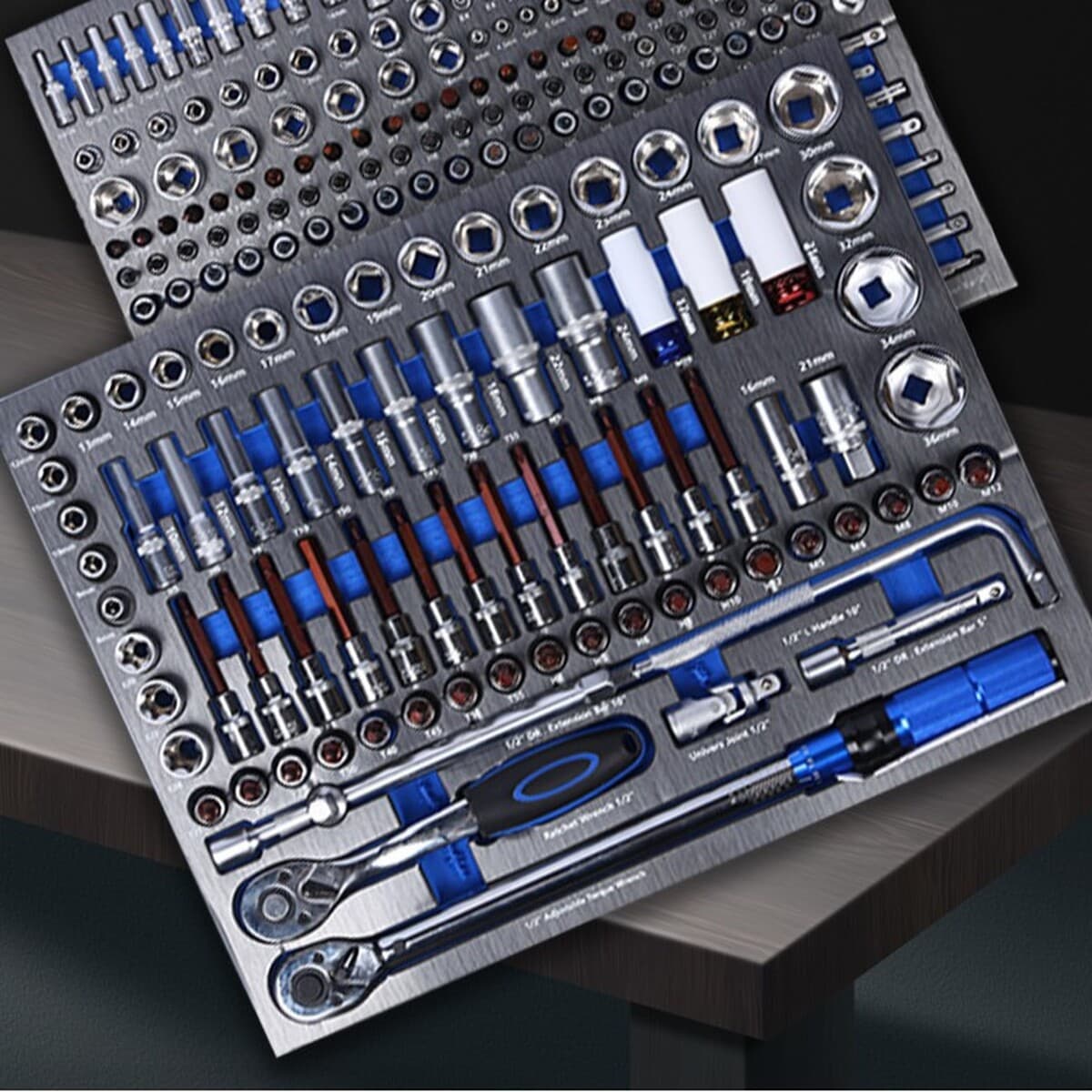 Комплексный набор инструментов из 424 предметов, 7 профессиональных инструментов для авторемонта и механических работ в...