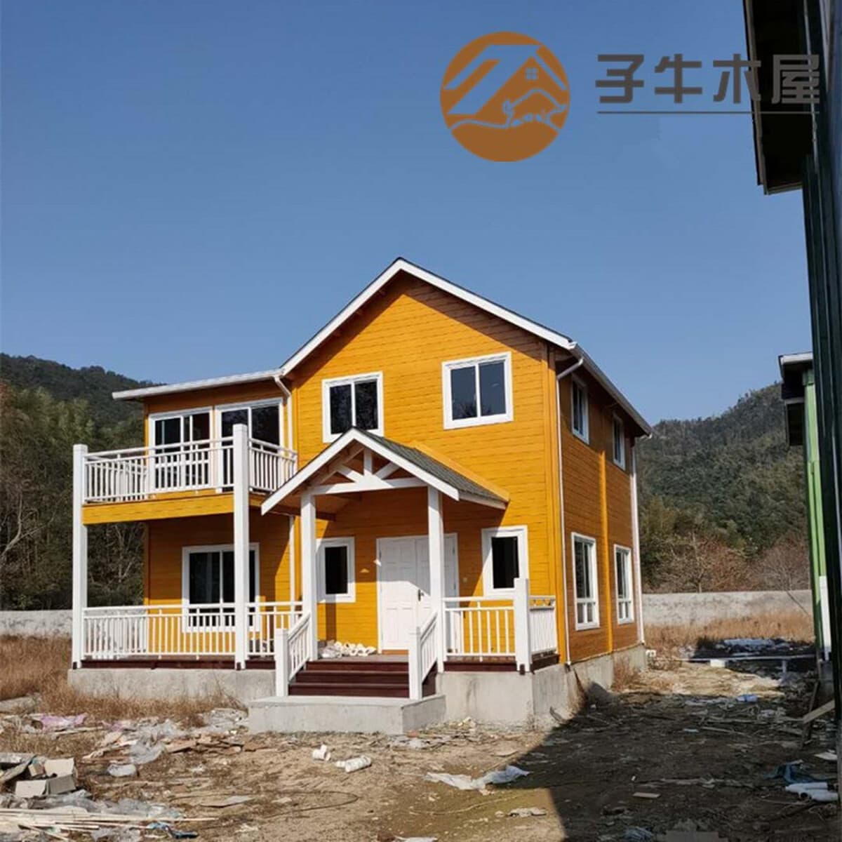 Сборный двухэтажный деревянный дом для загородного проживания, здоровый загородный отель, дом собственного строительства,...