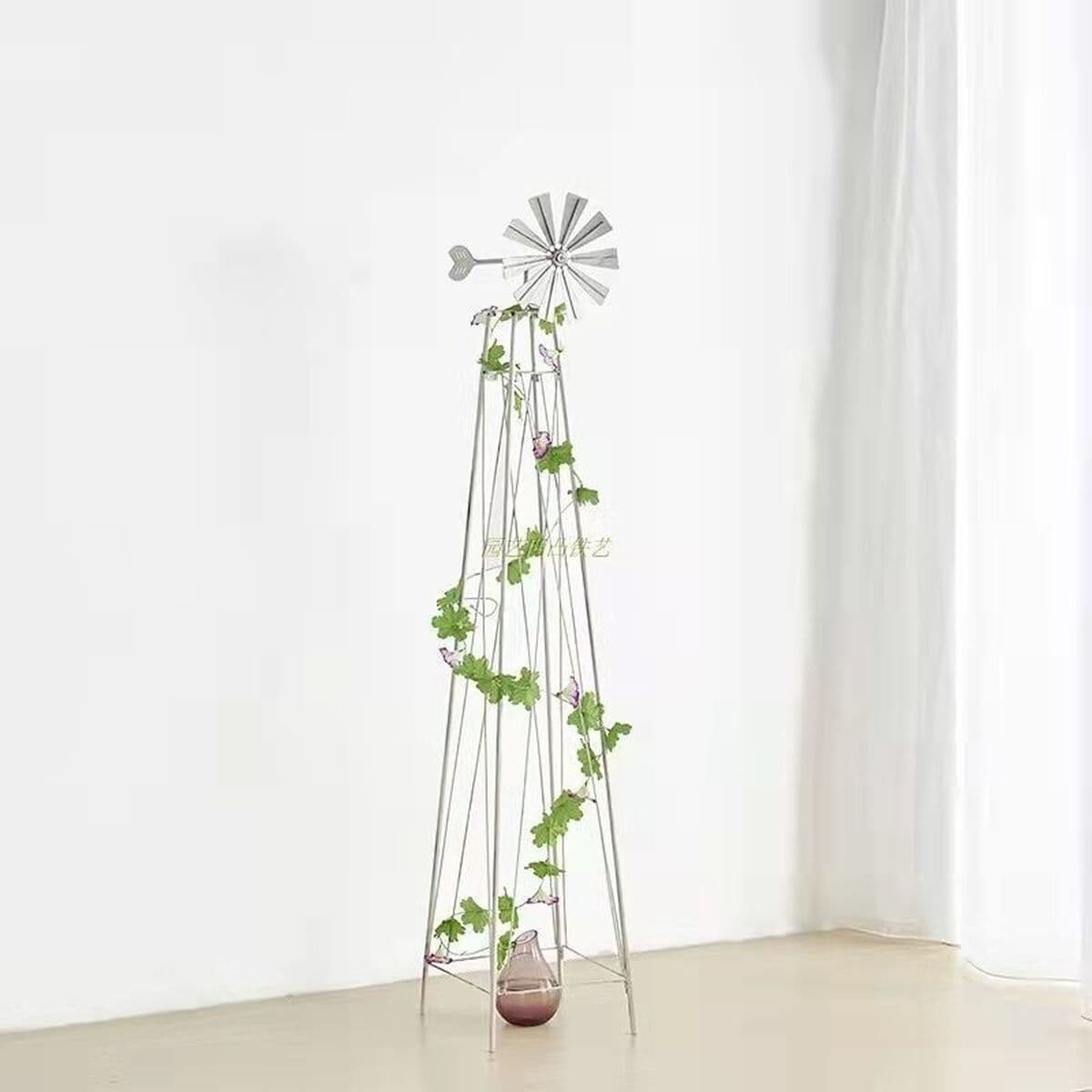 Американский старый кованый ветряная мельница из ротанга кронштейн клематис завод лазанье цветочная подставка вилла сад двор...