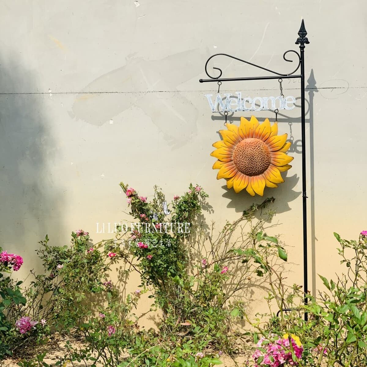 Кованая цветочная композиция из подсолнухов, балкон, двор, вилла, украшение для сада, вставка для садоводства,...