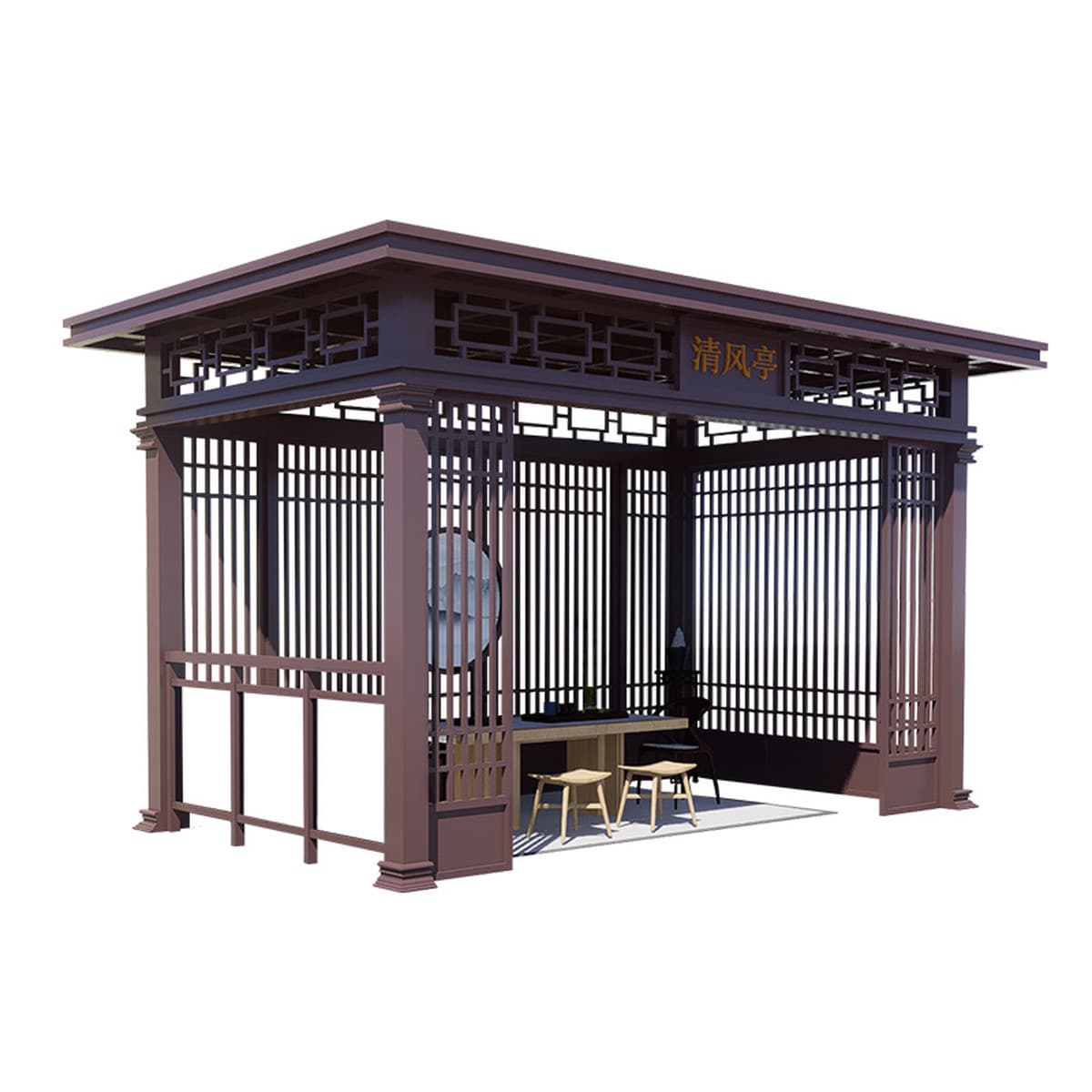 Новый китайский стиль алюминиевая беседка сад ландшафтный павильон на заказ алюминиевый сплав открытый беседка вилла беседка...