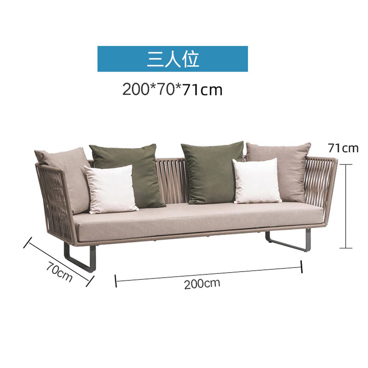 Открытый диван солнцезащитный крем водонепроницаемый внутренний дворик балкон досуг ротанговый стул диван двойной кард...